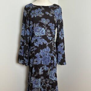 NWT Free People maxi dress with bell sleeves, size 8